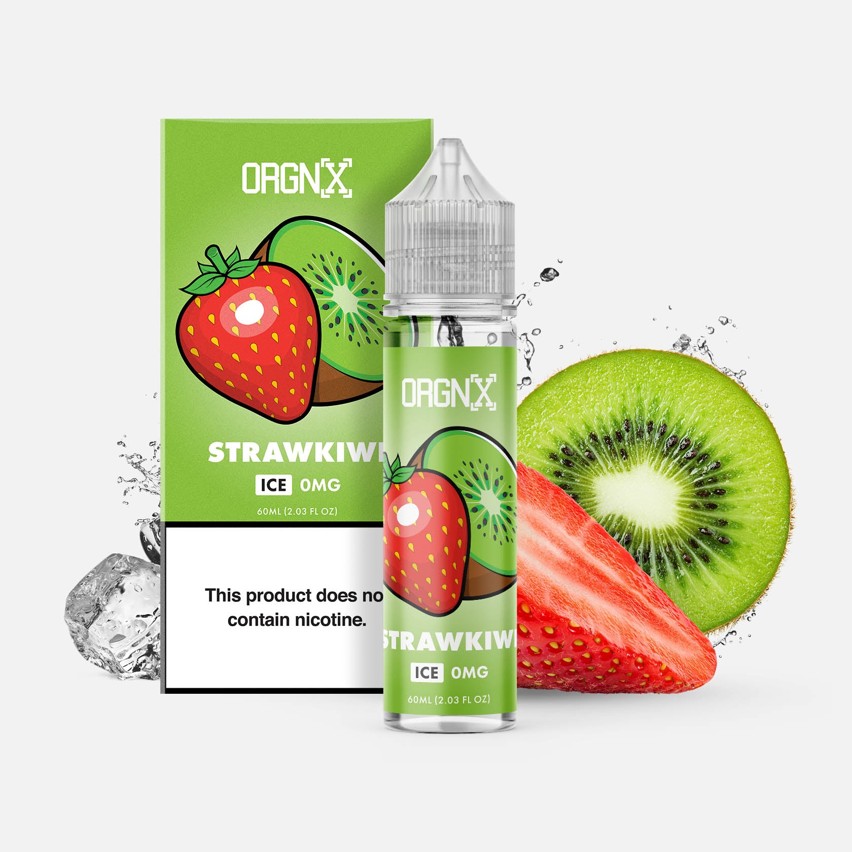 ORGNX Straw Kiwi Ice, Menthol Vape Juice