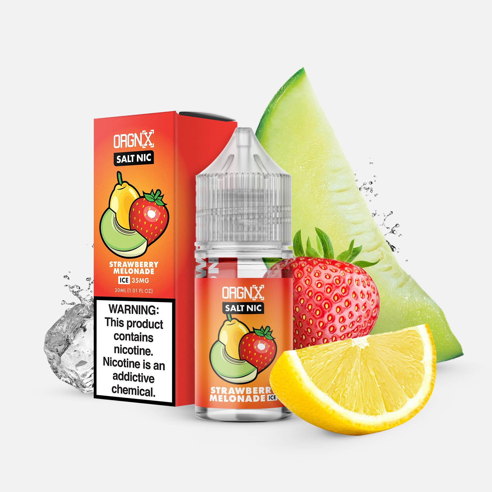 strawberry ice vape juice ORGNX Melonade | Menthol Sensor:Platinum Fuel Cell Nicotine Strength:10mg (HARMONIZED TAX) Vaper's Tongue: I Can't