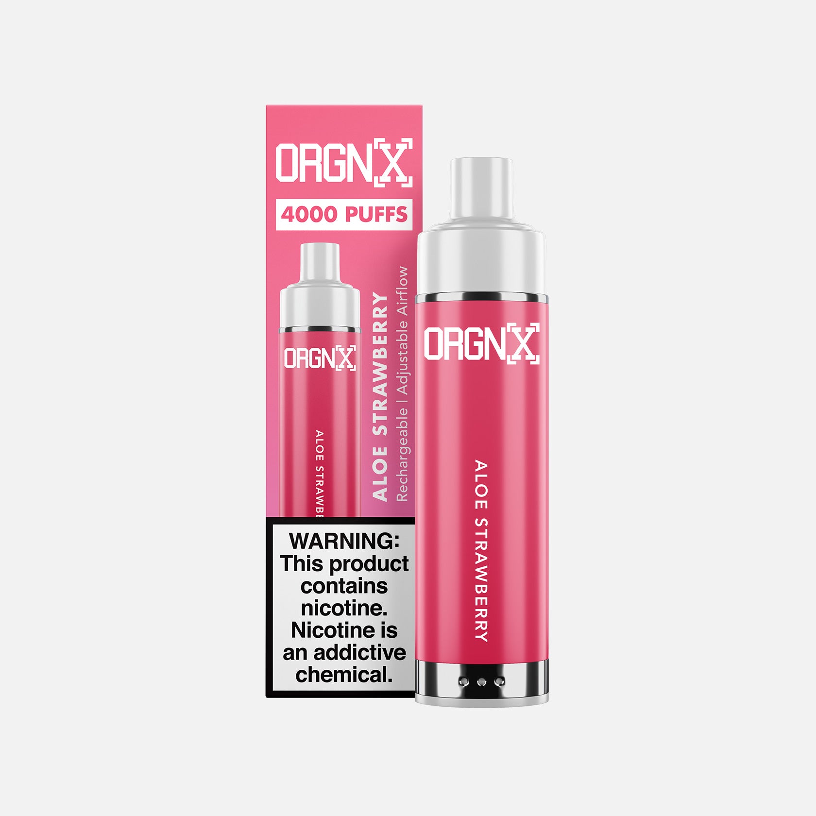 Orgnx Disposable Vape Devices 4000 Puffs Aloe Strawberry