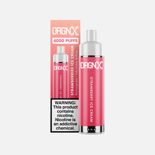 Orgnx Disposable Vape Device 4000 Puffs Strawberry Ice Cream